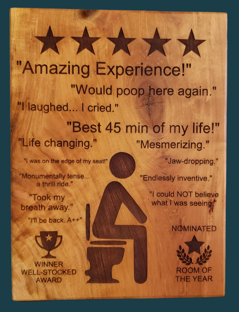 5 Star Bathroom Sign - Trey's Woodshop