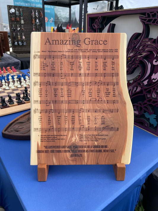 Amazing Grace Live Edge Plaque